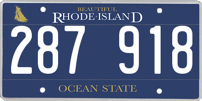 RI license plate 287918