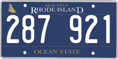 RI license plate 287921