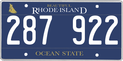 RI license plate 287922