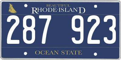 RI license plate 287923