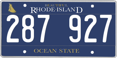 RI license plate 287927