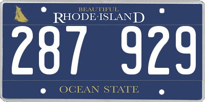 RI license plate 287929