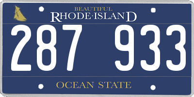 RI license plate 287933
