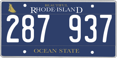 RI license plate 287937