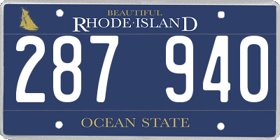 RI license plate 287940