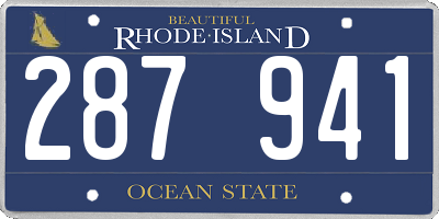 RI license plate 287941