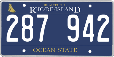 RI license plate 287942