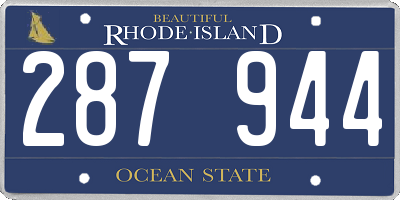 RI license plate 287944
