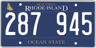 RI license plate 287945