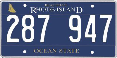 RI license plate 287947
