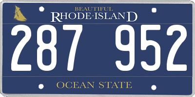 RI license plate 287952