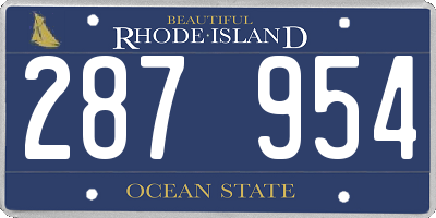 RI license plate 287954