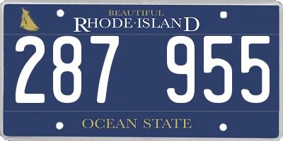 RI license plate 287955