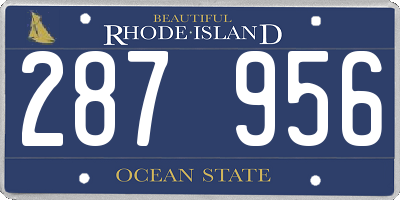 RI license plate 287956