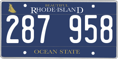 RI license plate 287958
