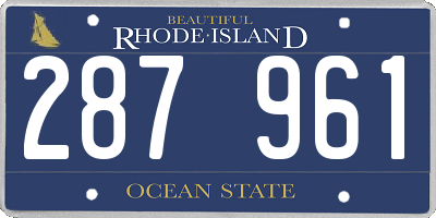 RI license plate 287961