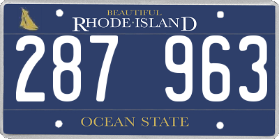 RI license plate 287963
