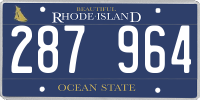 RI license plate 287964