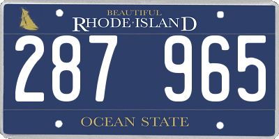 RI license plate 287965