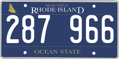 RI license plate 287966