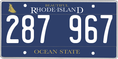 RI license plate 287967
