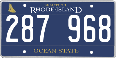RI license plate 287968