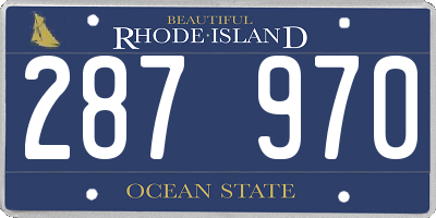 RI license plate 287970