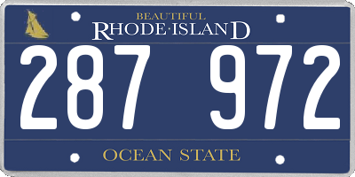 RI license plate 287972