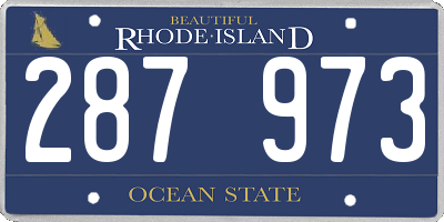 RI license plate 287973