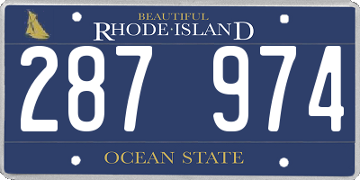 RI license plate 287974