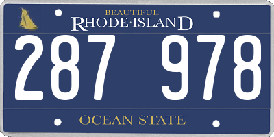 RI license plate 287978