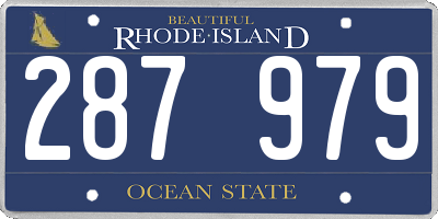 RI license plate 287979