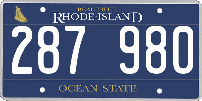 RI license plate 287980