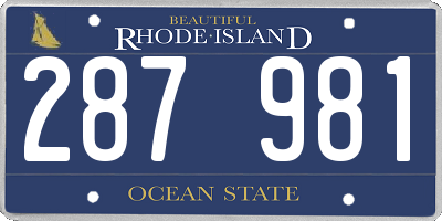 RI license plate 287981