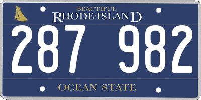 RI license plate 287982