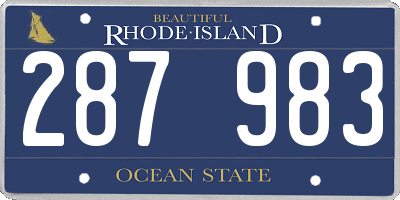 RI license plate 287983