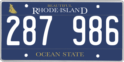RI license plate 287986