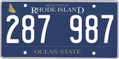 RI license plate 287987