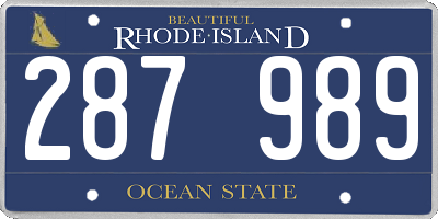 RI license plate 287989