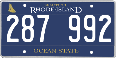 RI license plate 287992