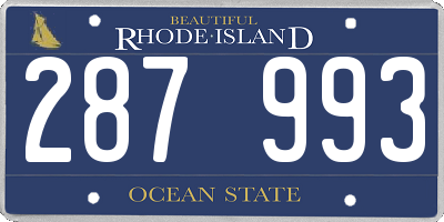 RI license plate 287993