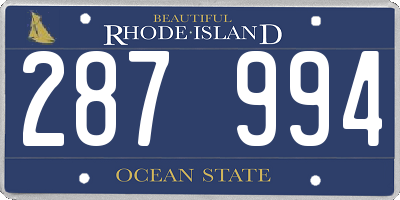 RI license plate 287994