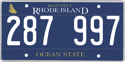 RI license plate 287997