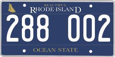 RI license plate 288002