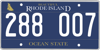 RI license plate 288007
