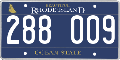 RI license plate 288009