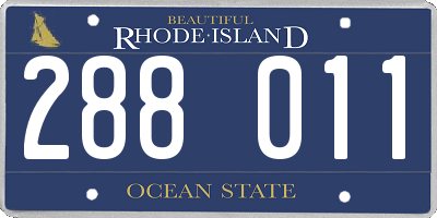 RI license plate 288011