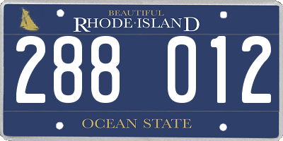 RI license plate 288012