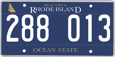 RI license plate 288013