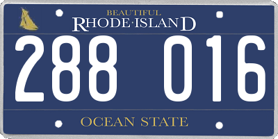 RI license plate 288016